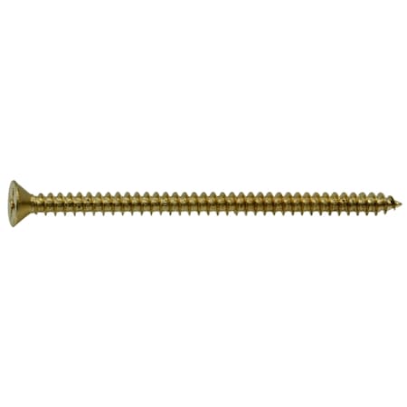 Midwest Fastener Wood Screw, #9, 3 in, Plain Brass Flat Head Phillips Drive, 8 PK 69878